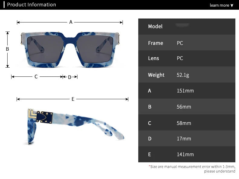 Classic Luxury Square Sunglasses