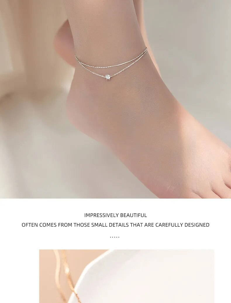 Double Layer Trendy 925 Sterling Silver Bracelet