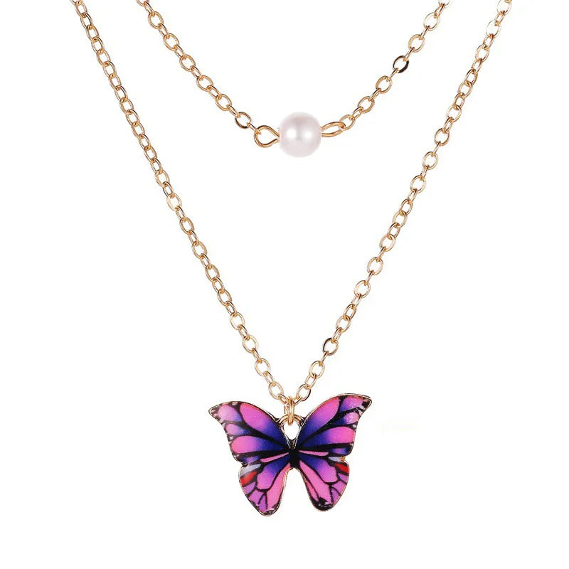 Blue Gradient Butterfly Necklace | Jewelry Gift