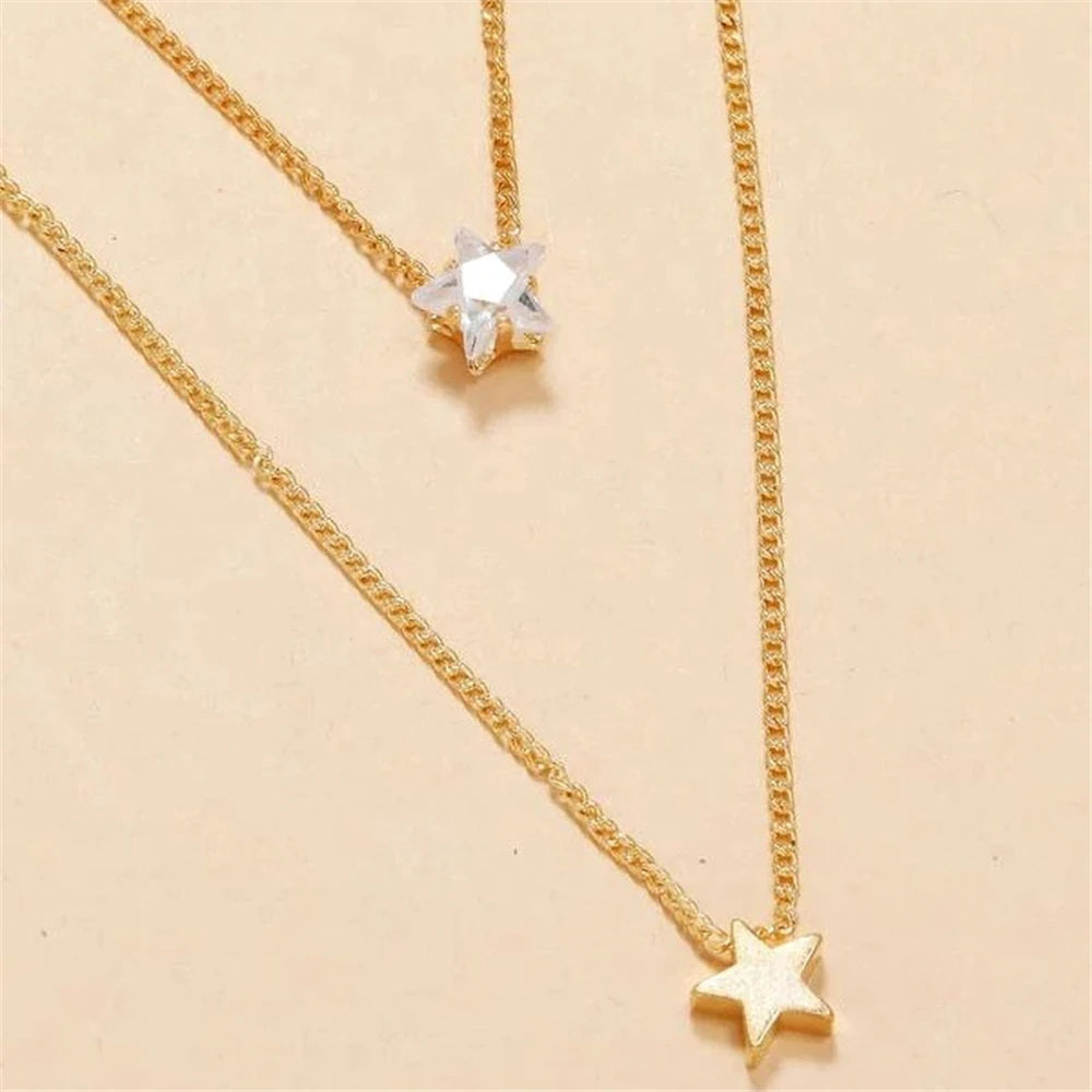 Gold-plate Crystal Necklace | Heart Shaped