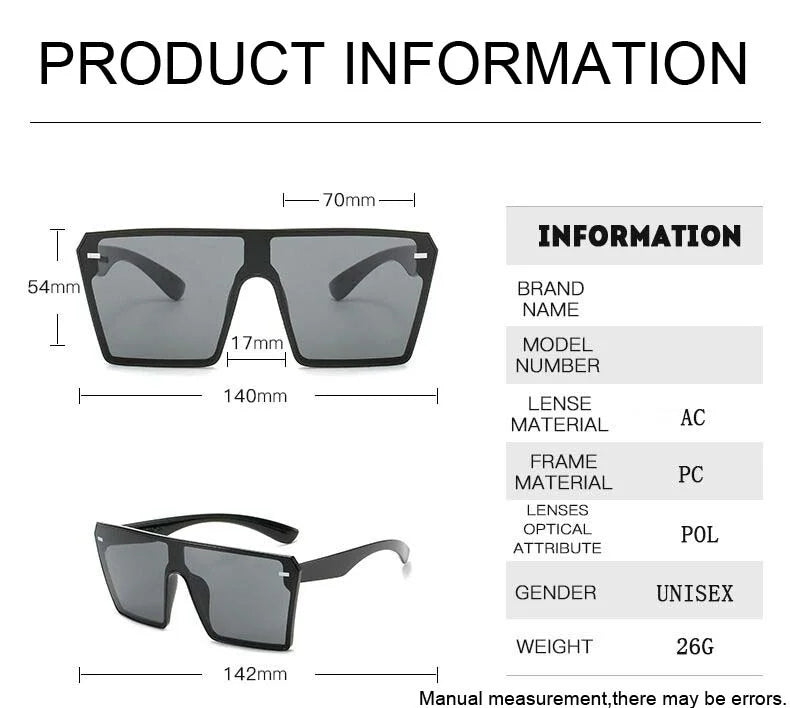 Oversized Big Frame Gradient Sunglasses