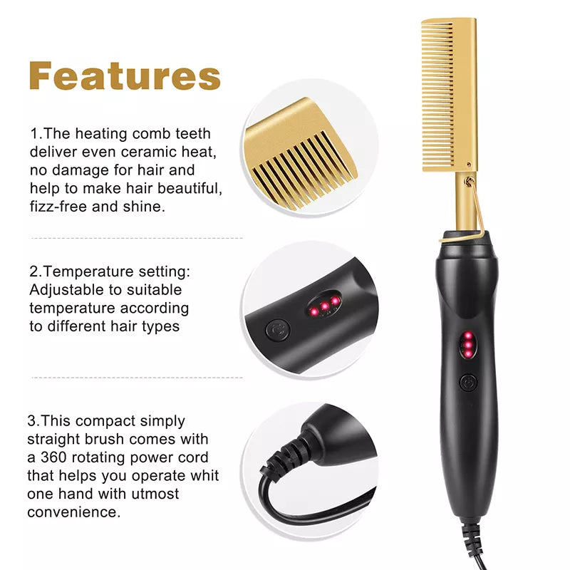 2 in 1  Electric Hot Heating Comb
