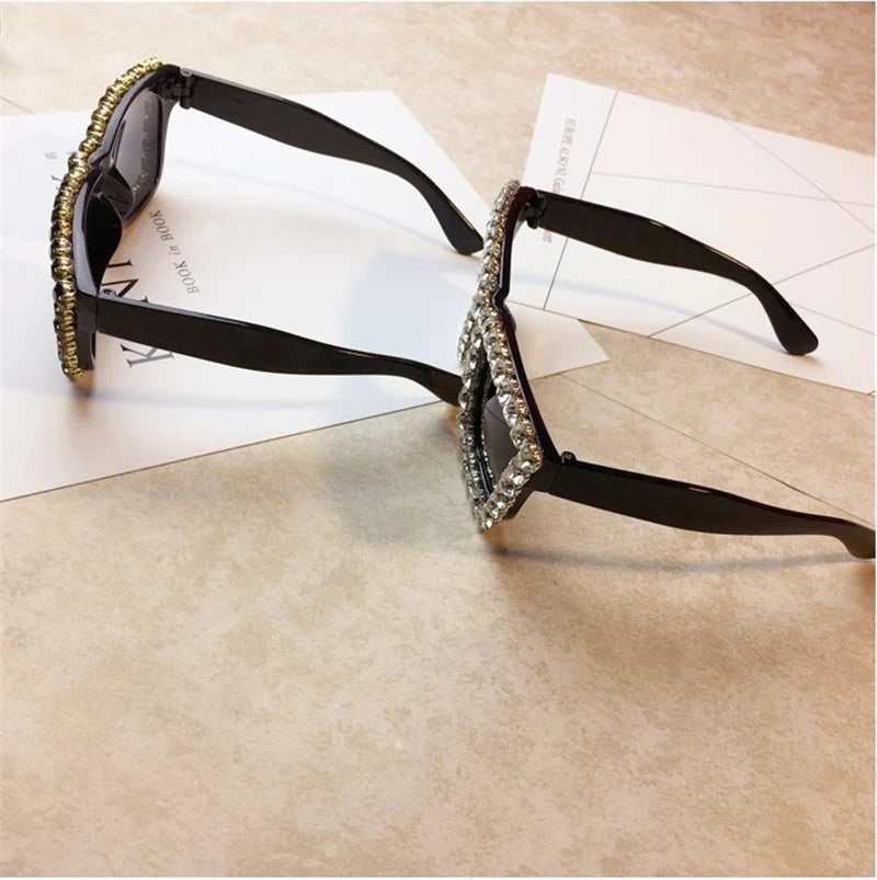 Oversized Rhinestone Diamond Glasses