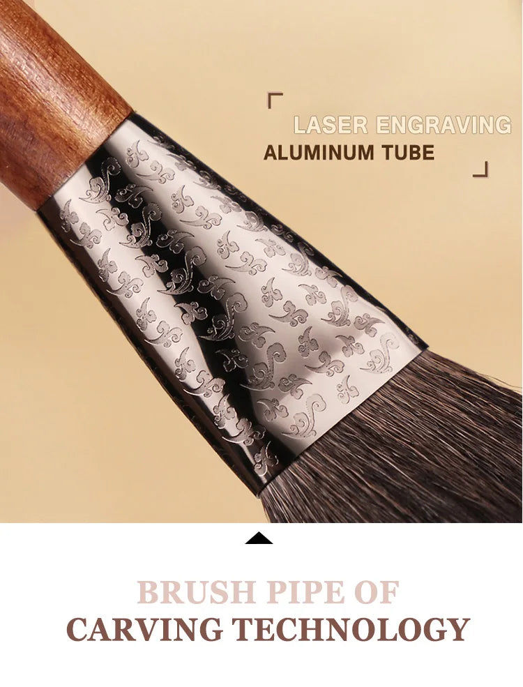 Makeup Brush Amber Series Carved