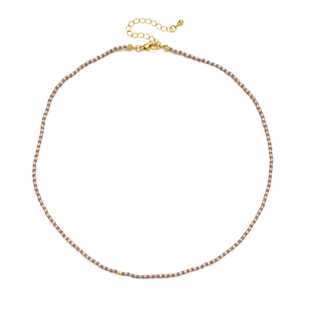 Bohemian Colorful Seed Bead Necklace