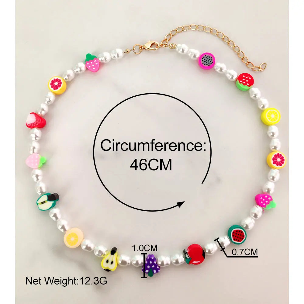 Smile Pearl Acrylic Fruit Heart Beads