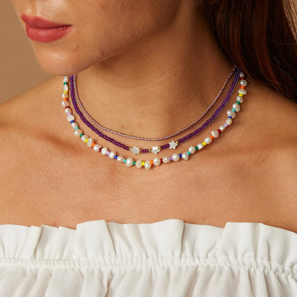 Bohemian Colorful Seed Bead Necklace