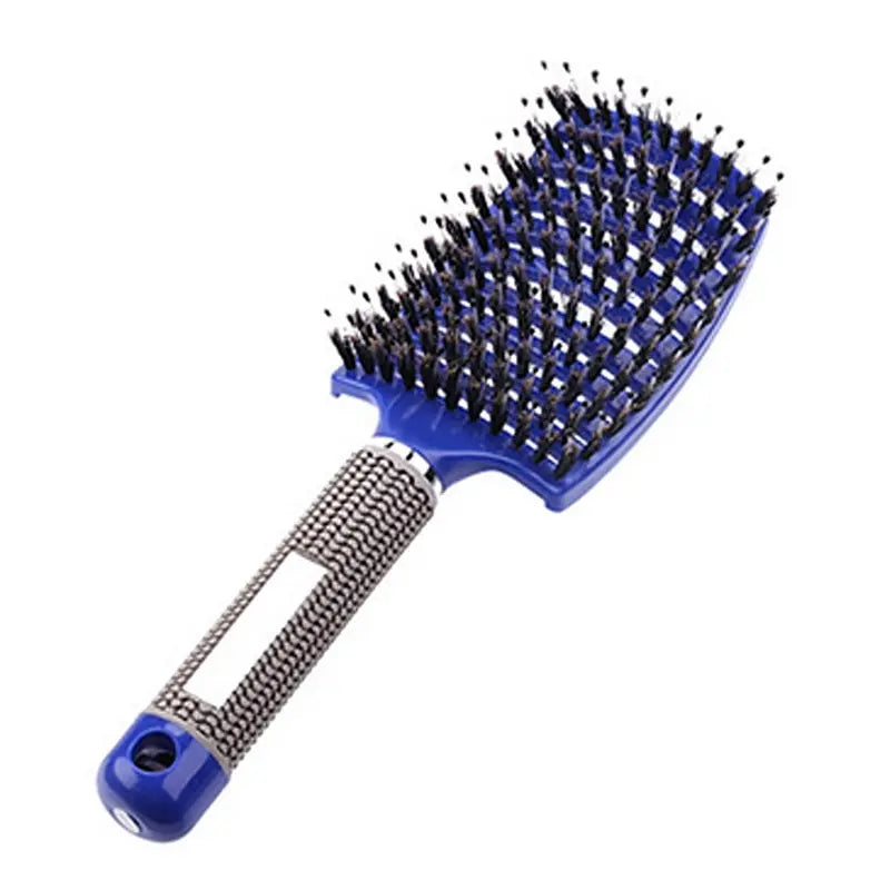 Nylon Bristle Scalp Massage Comb | Curly Detangler | Anti-Static Design