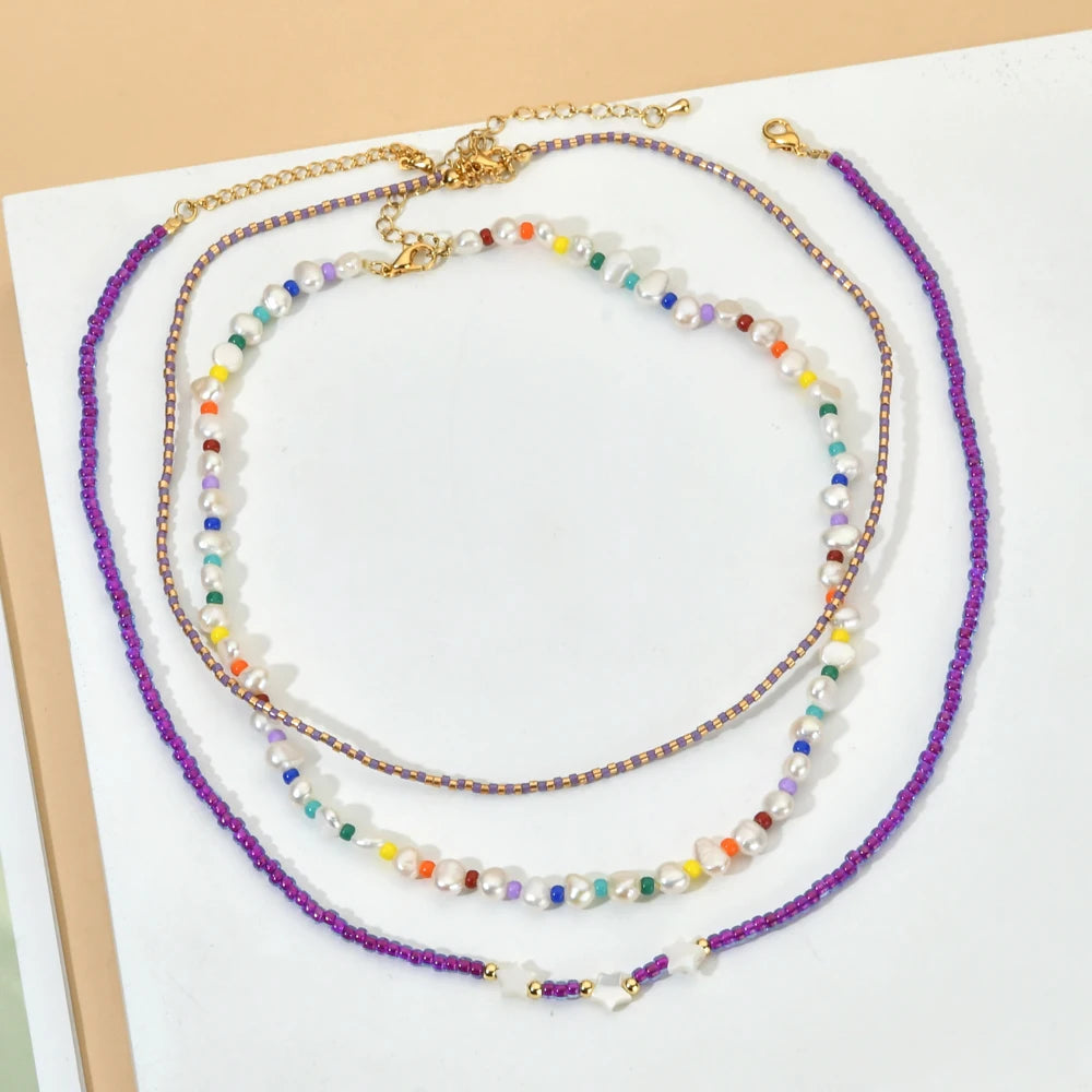 Bohemian Colorful Seed Bead Necklace