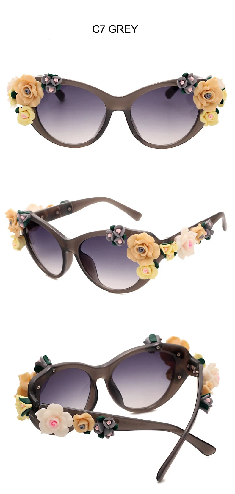 Charming Flower Fashion Cat Eye