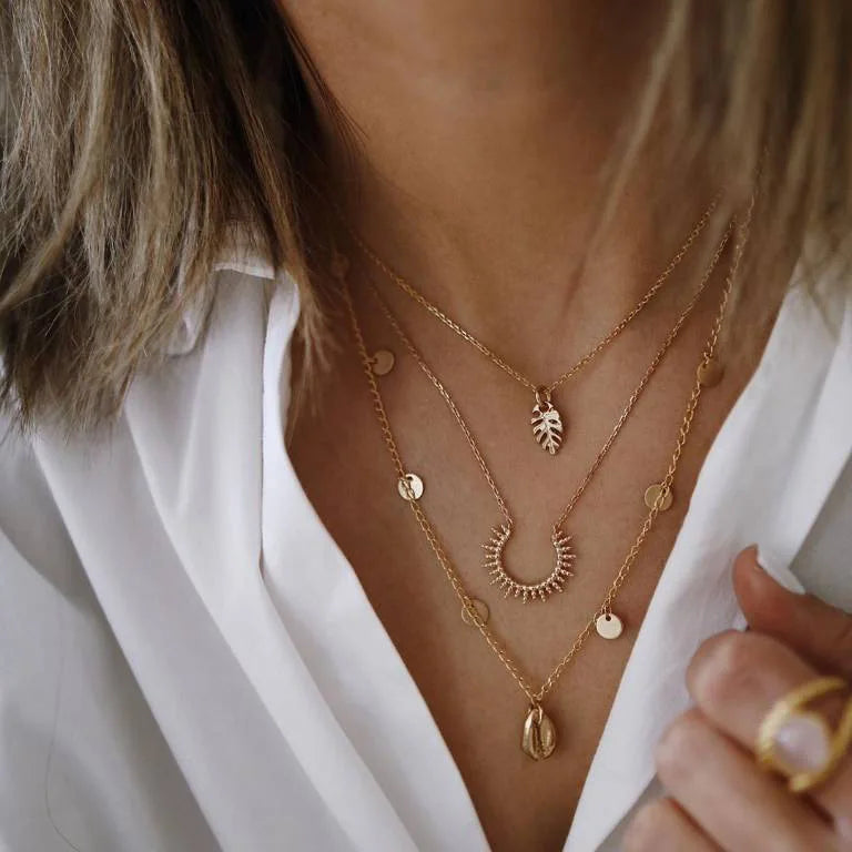 Multi layered Moon Cross Tree Star Pendant Statement