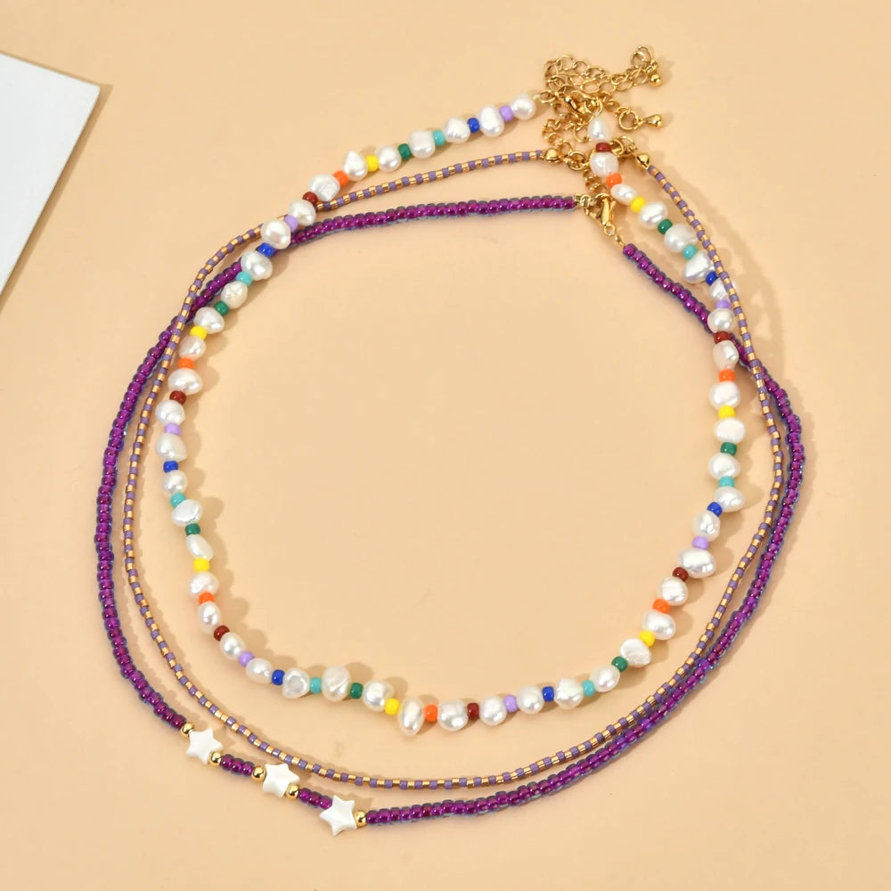 Bohemian Colorful Seed Bead Necklace