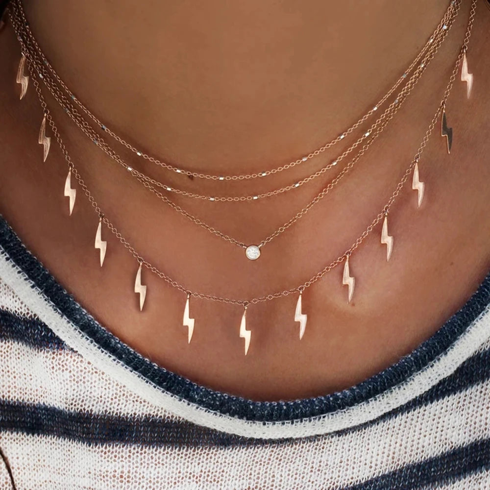 Crystal Heart Star Sun Moon Necklace