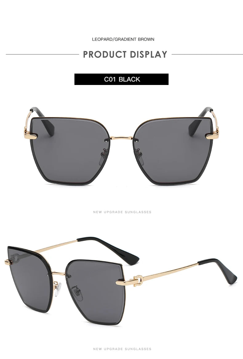 Cat Eye Rimless Gradient Sunglasses Shade