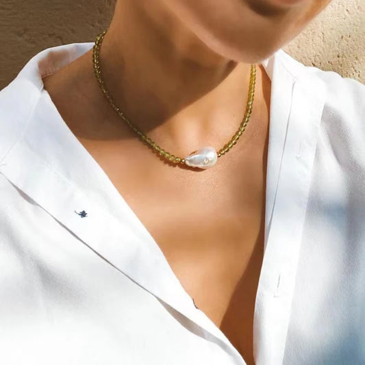 Natural Baroque Pearl Pendant Necklace
