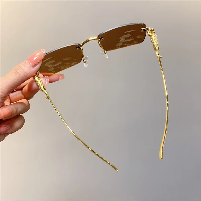 Luxury Golden Leopard Frame Sunglasses | UV400
