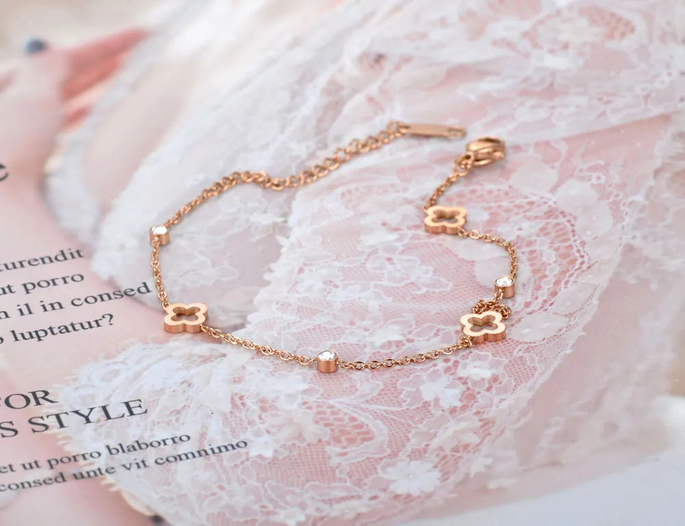 Stainless Steel CZ Crystal - Chain & Link Charm