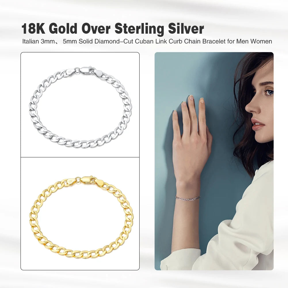 18K Gold Over 925 Sterling Silver Bracelet