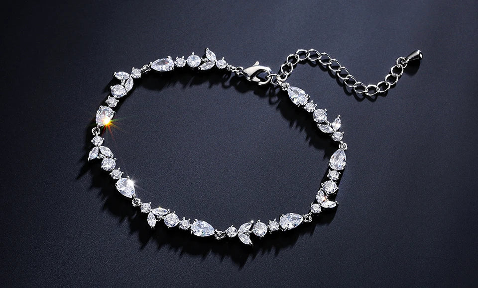 Leaf Bridal Charm Bracelet Jewelry