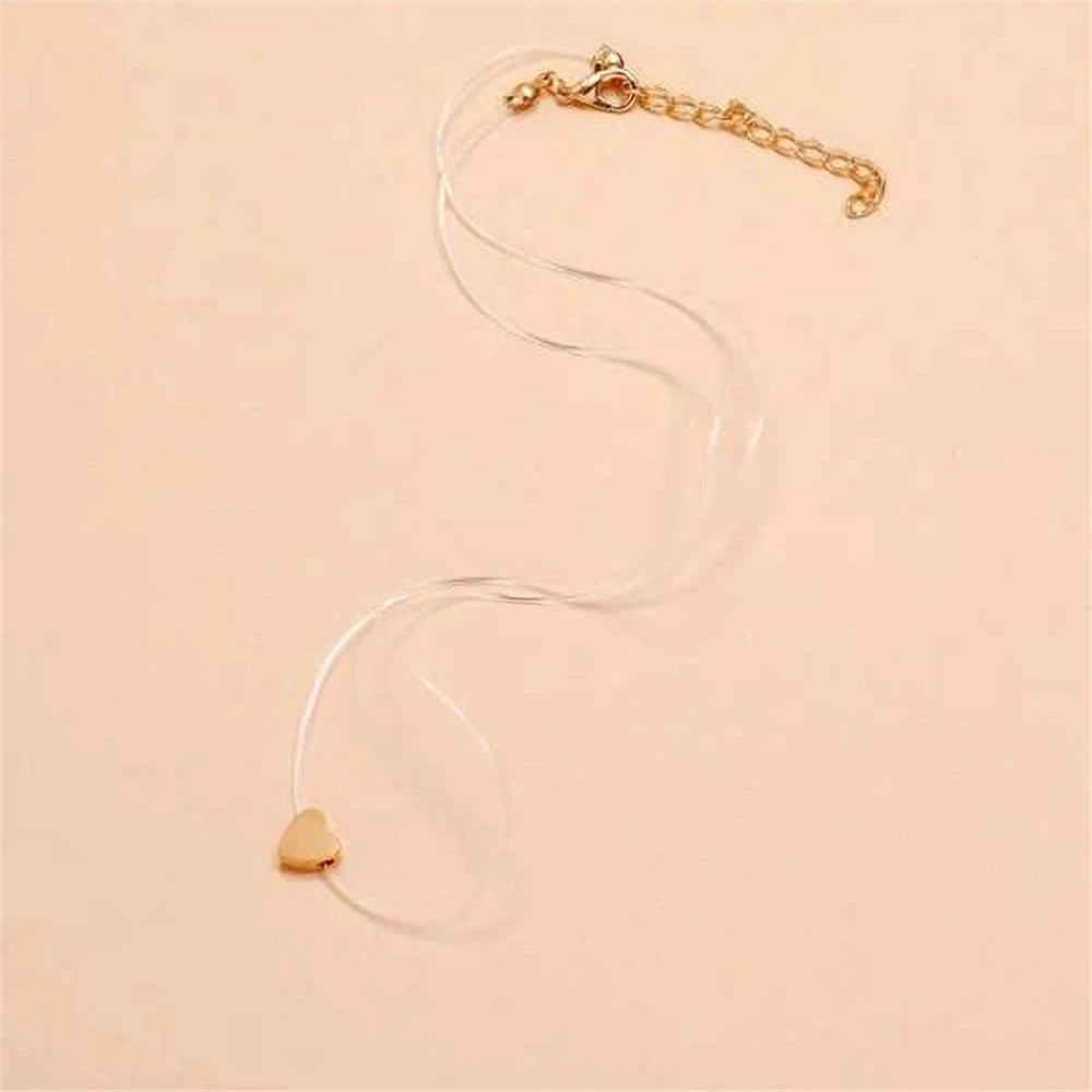 Gold-plate Crystal Necklace | Heart Shaped