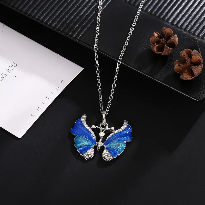 Blue Gradient Butterfly Necklace | Jewelry Gift
