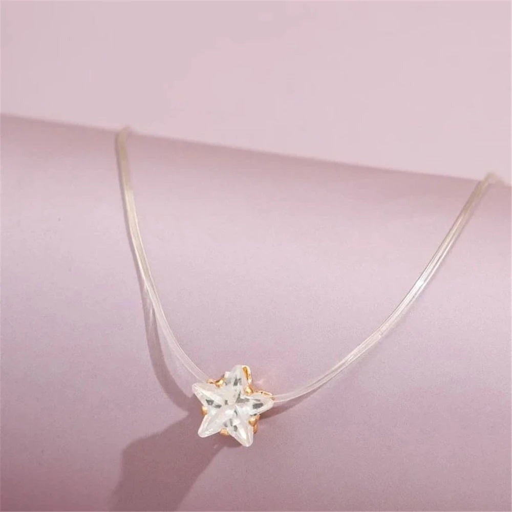 Gold-plate Crystal Necklace | Heart Shaped