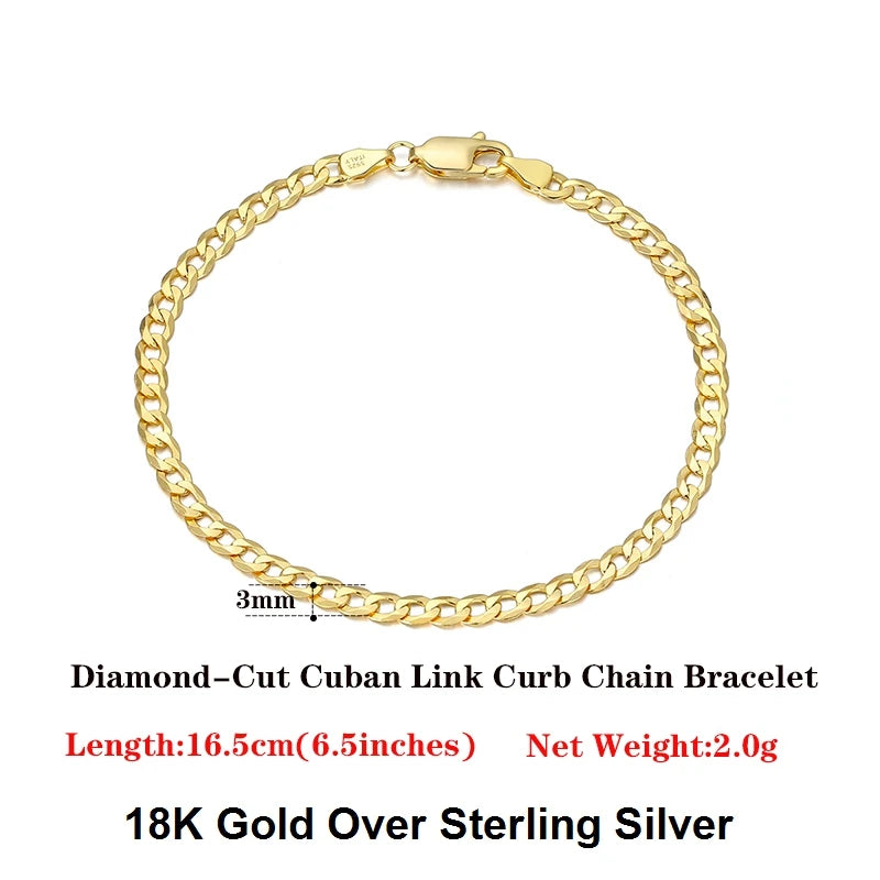 18K Gold Over 925 Sterling Silver Bracelet