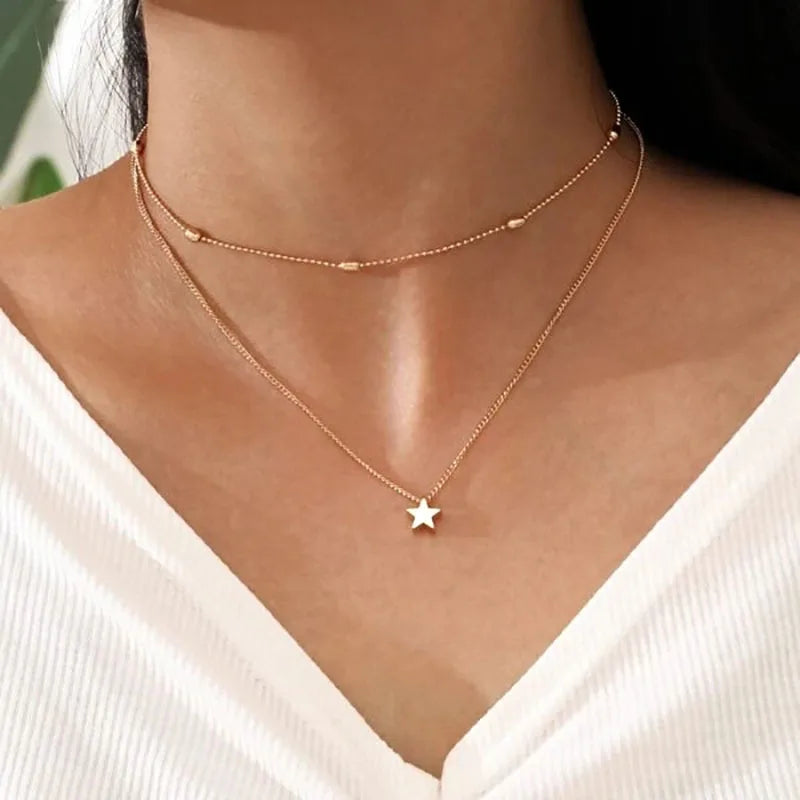 Shiny Crystal Moon Star Love Pearl Pendant