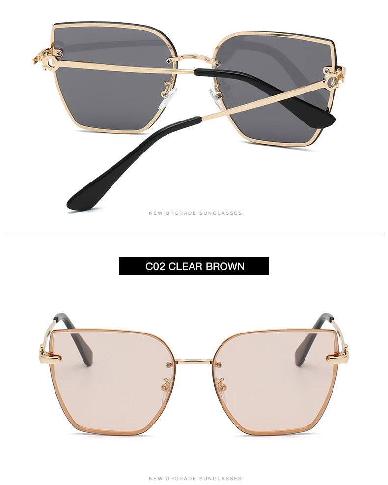 Cat Eye Rimless Gradient Sunglasses Shade