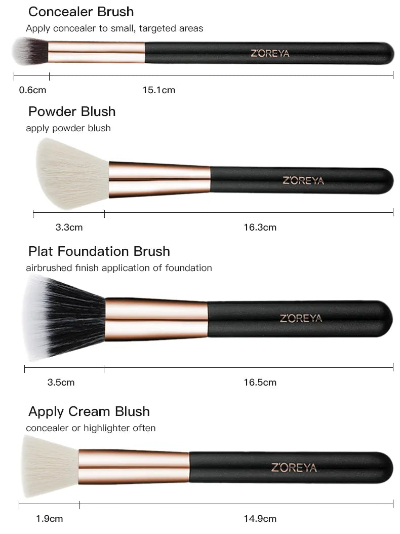 Foundation / Eyebrow / Contour / Eyeshadow Make Up Brushes