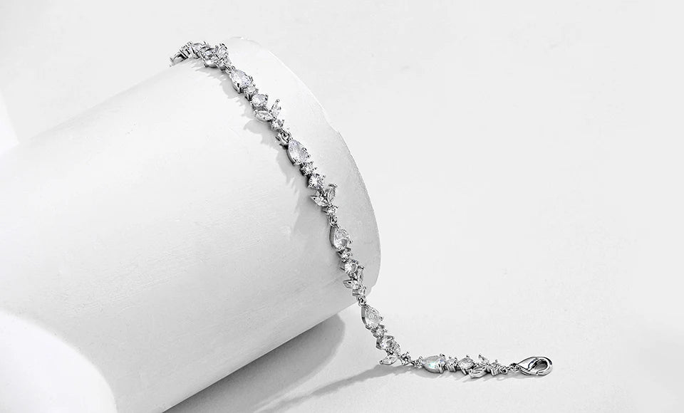 Leaf Bridal Charm Bracelet Jewelry