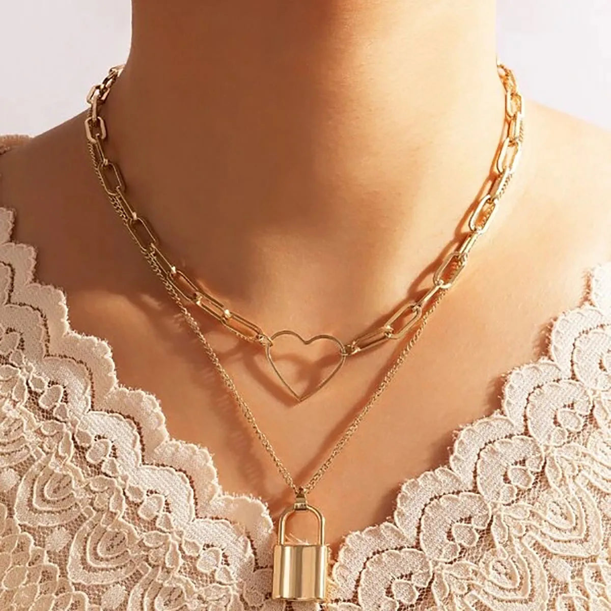 Gold Pearl Round Sequin Moon Butterfly | Rose Flower Pendant Necklaces