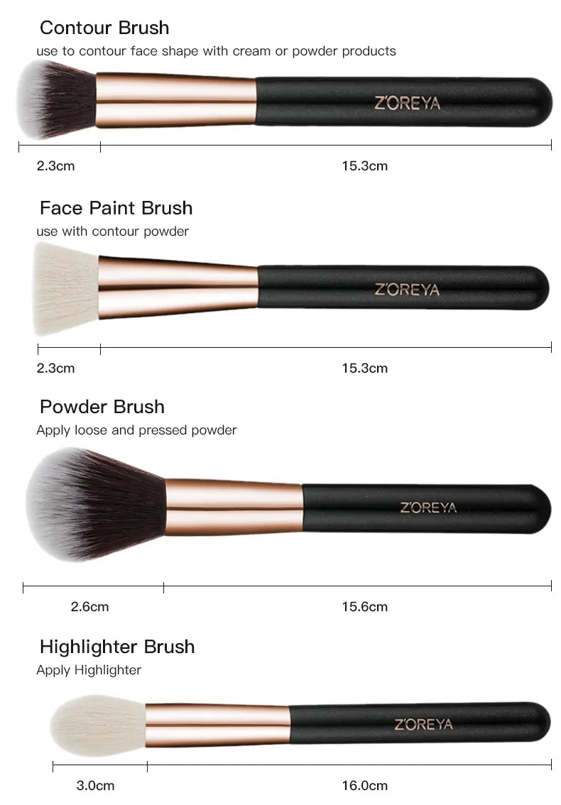 Foundation / Eyebrow / Contour / Eyeshadow Make Up Brushes