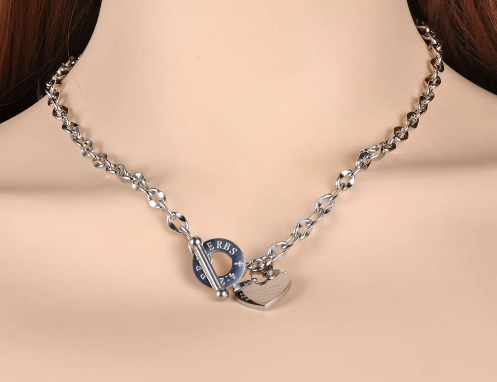 Titanium Stainless Steel Heart Charm