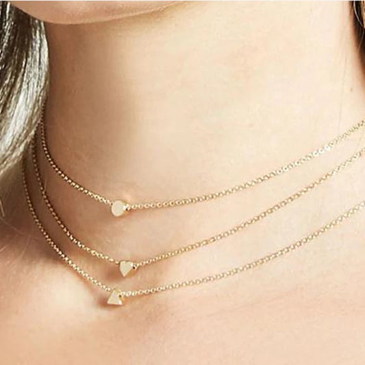 Heart Moon Gold Color Multi Layer