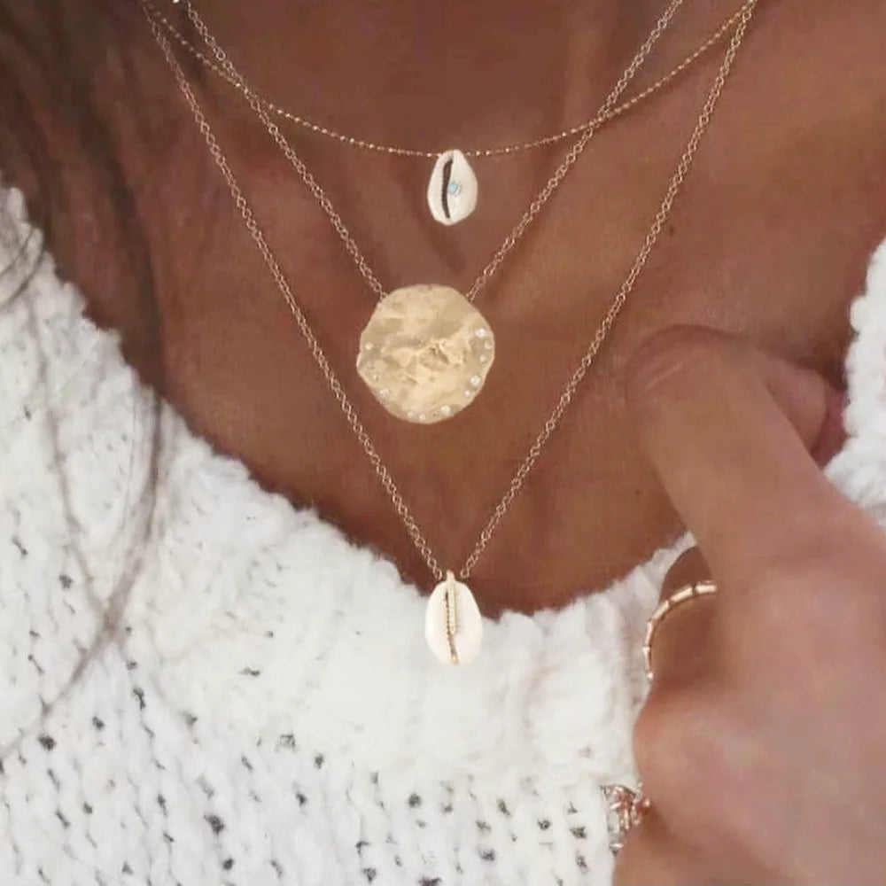 Multilayer Star Moon Pendant Necklace