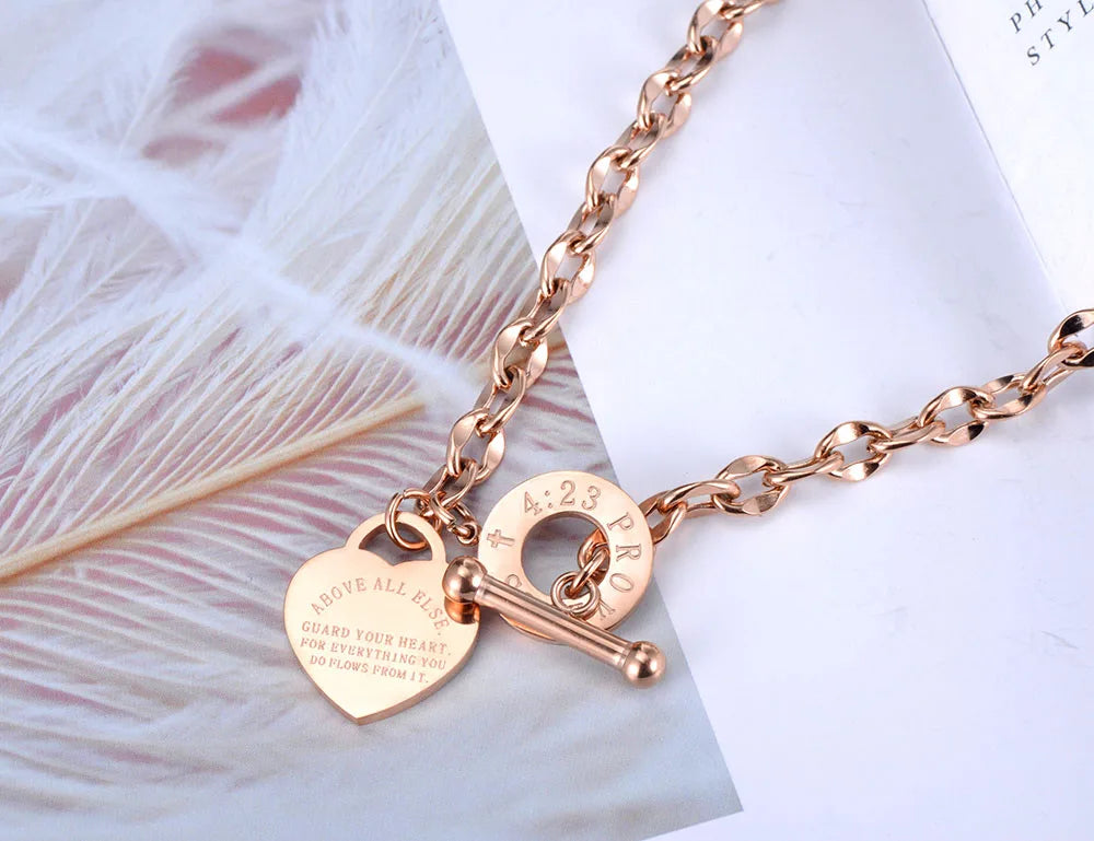 Titanium Stainless Steel Heart Charm