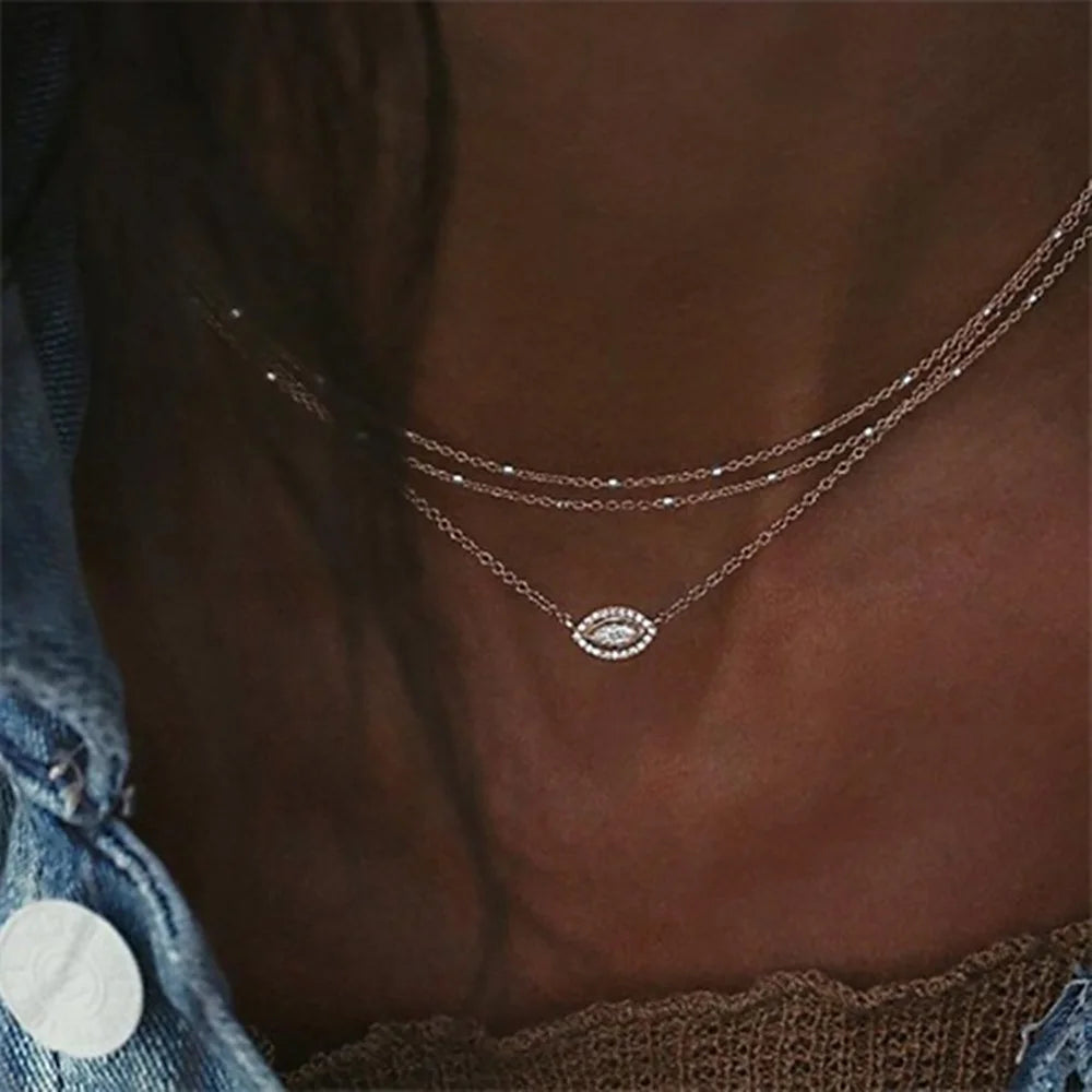 Multilayer Star Moon Pendant Necklace