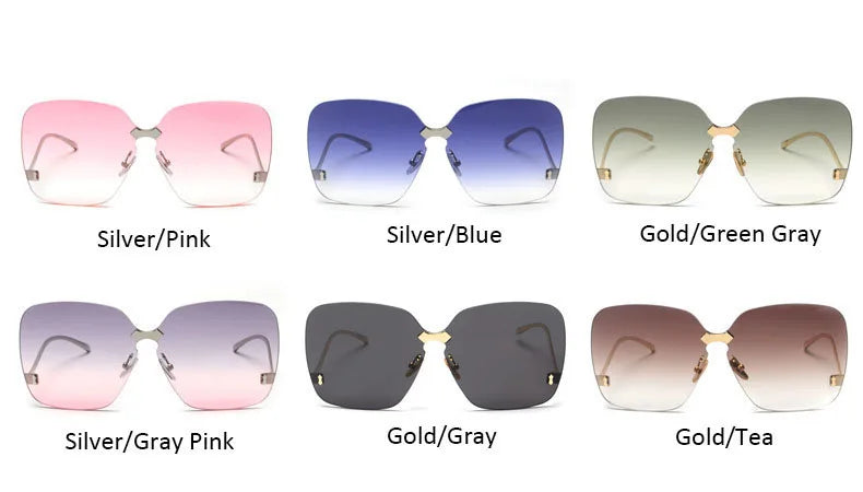 Oversized Rimless Fashion Sunglasses