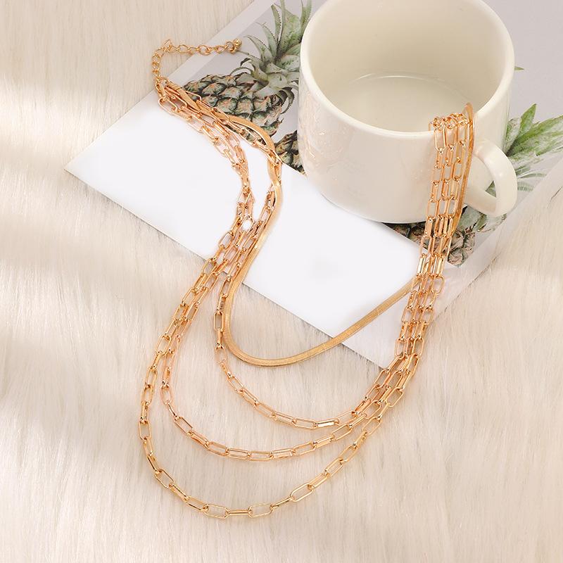 4 Piece Chain Link Set Necklace | 18K Gold Plated