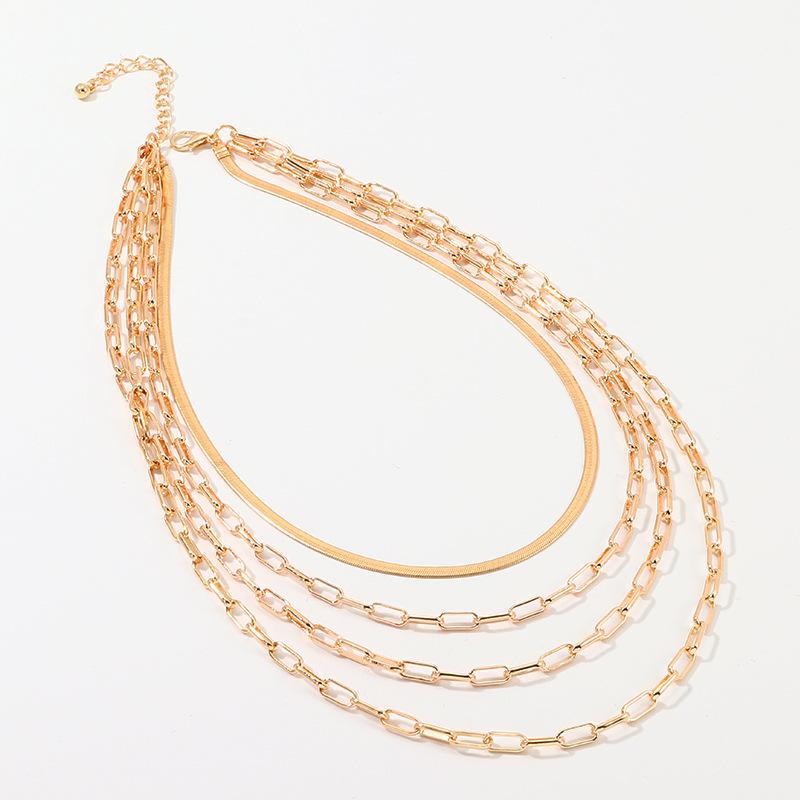 4 Piece Chain Link Set Necklace | 18K Gold Plated