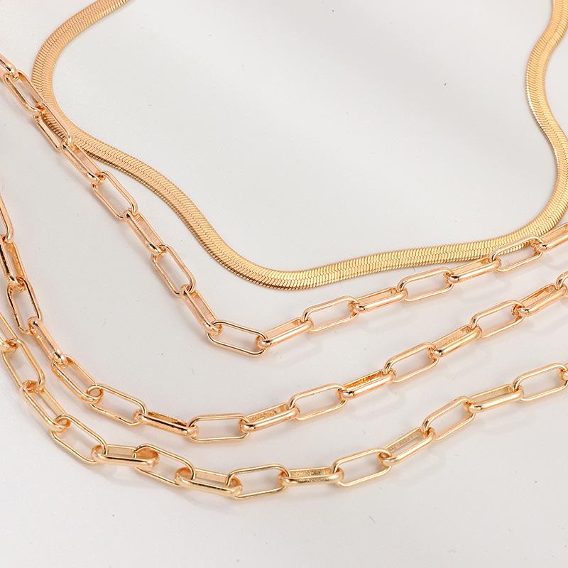 4 Piece Chain Link Set Necklace | 18K Gold Plated