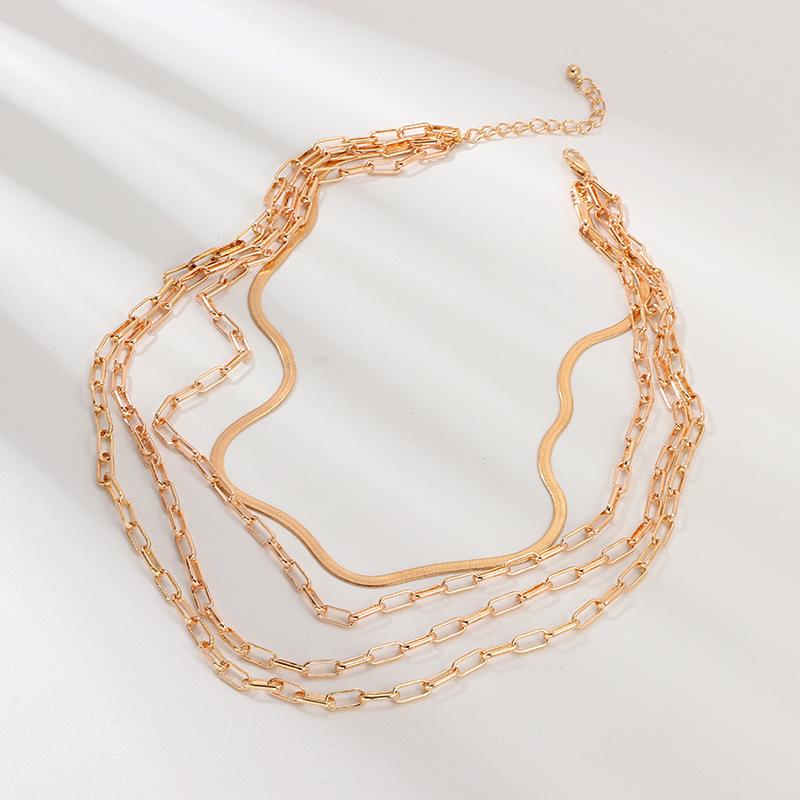 4 Piece Chain Link Set Necklace | 18K Gold Plated
