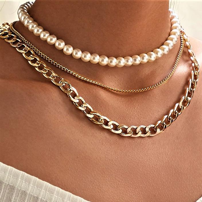 3 Piece Layer 18K Gold Plated Necklace