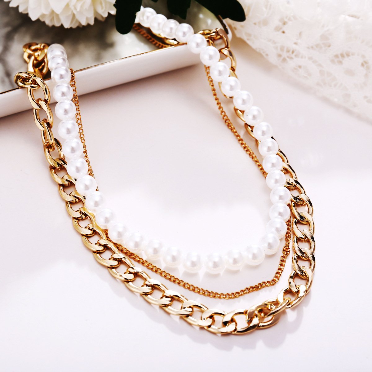 3 Piece Layer 18K Gold Plated Necklace