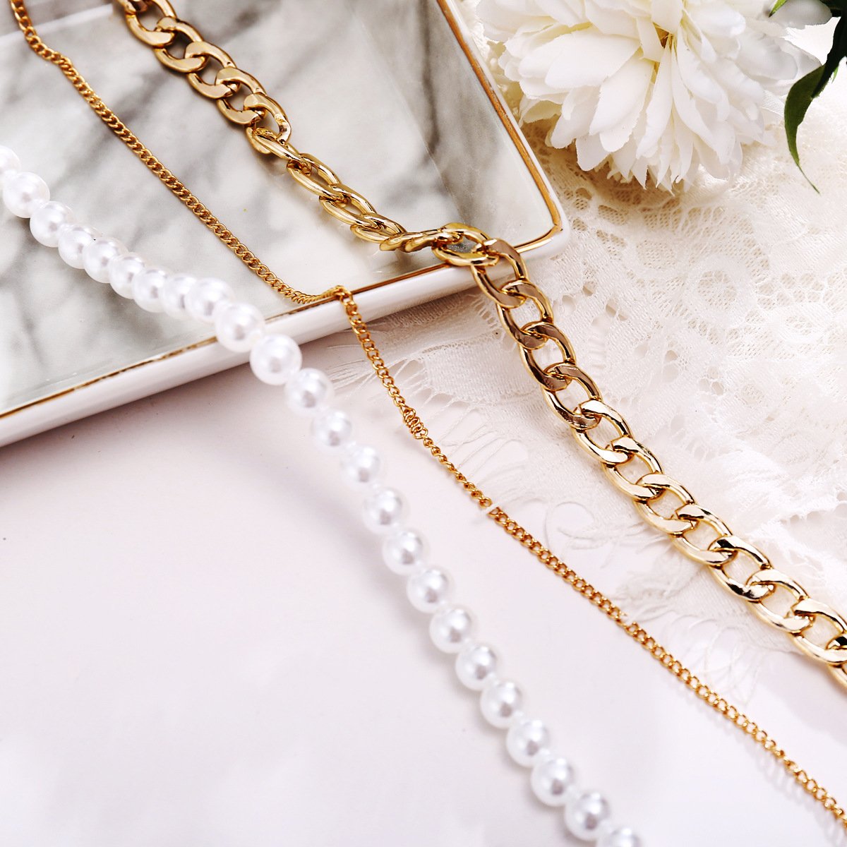 3 Piece Layer 18K Gold Plated Necklace
