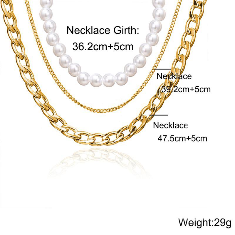 3 Piece Layer 18K Gold Plated Necklace