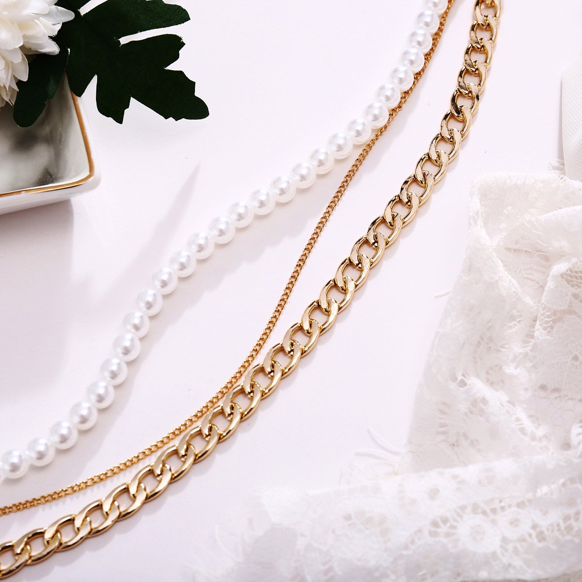 3 Piece Layer 18K Gold Plated Necklace