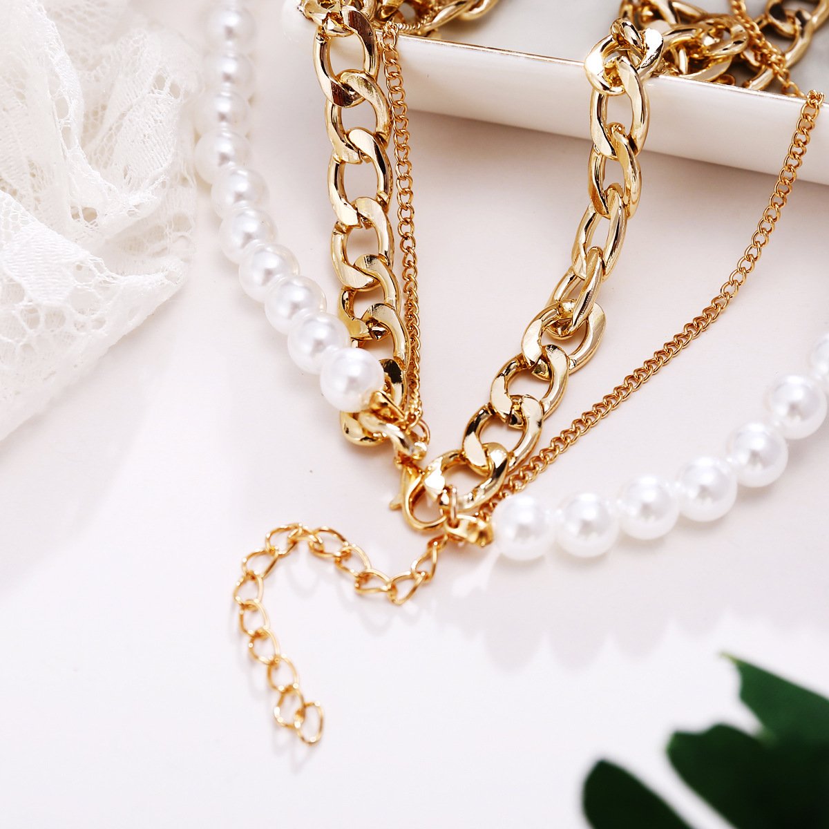 3 Piece Layer 18K Gold Plated Necklace