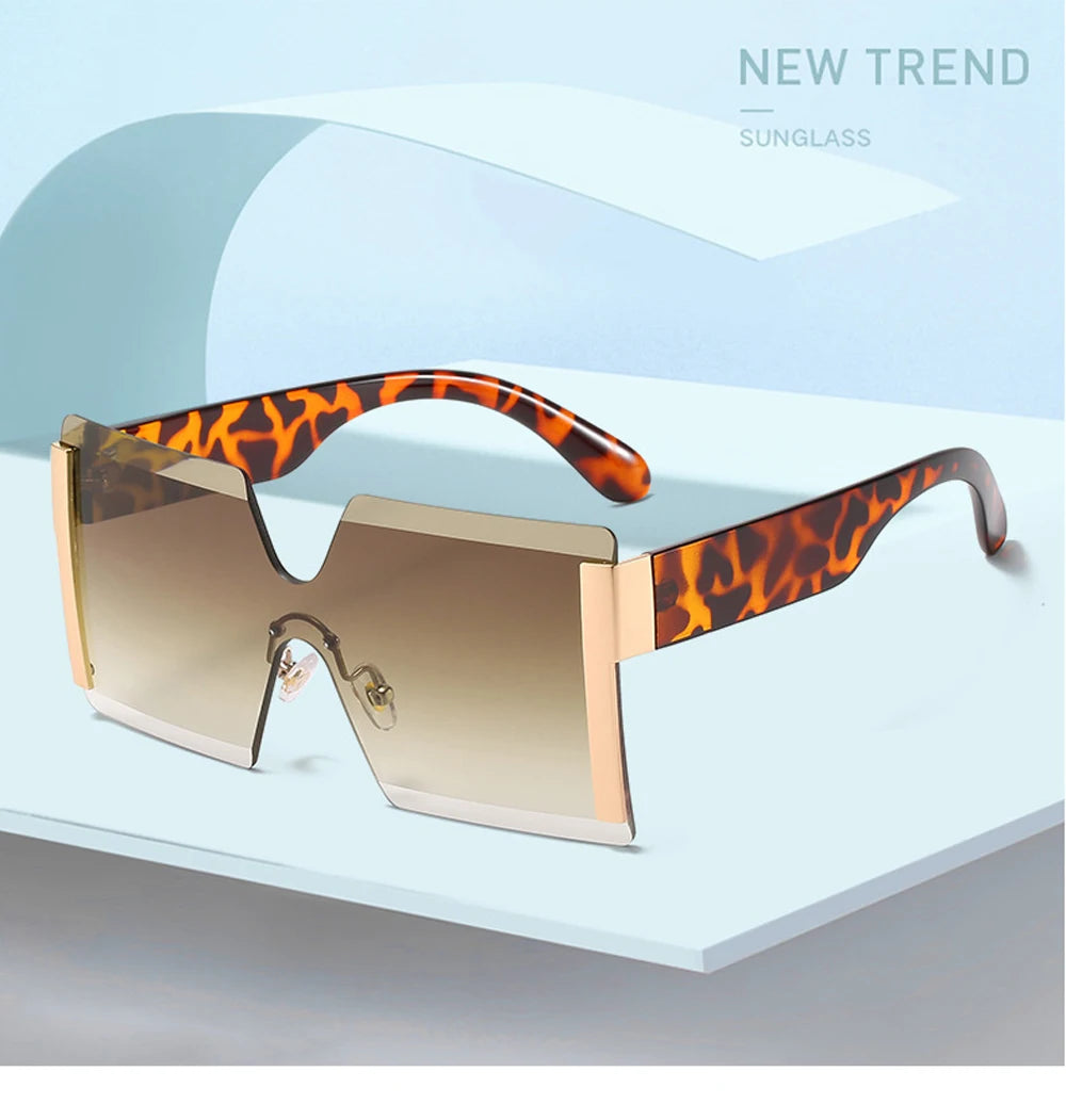 Fashion Oversized Square Rimless Sunglasses